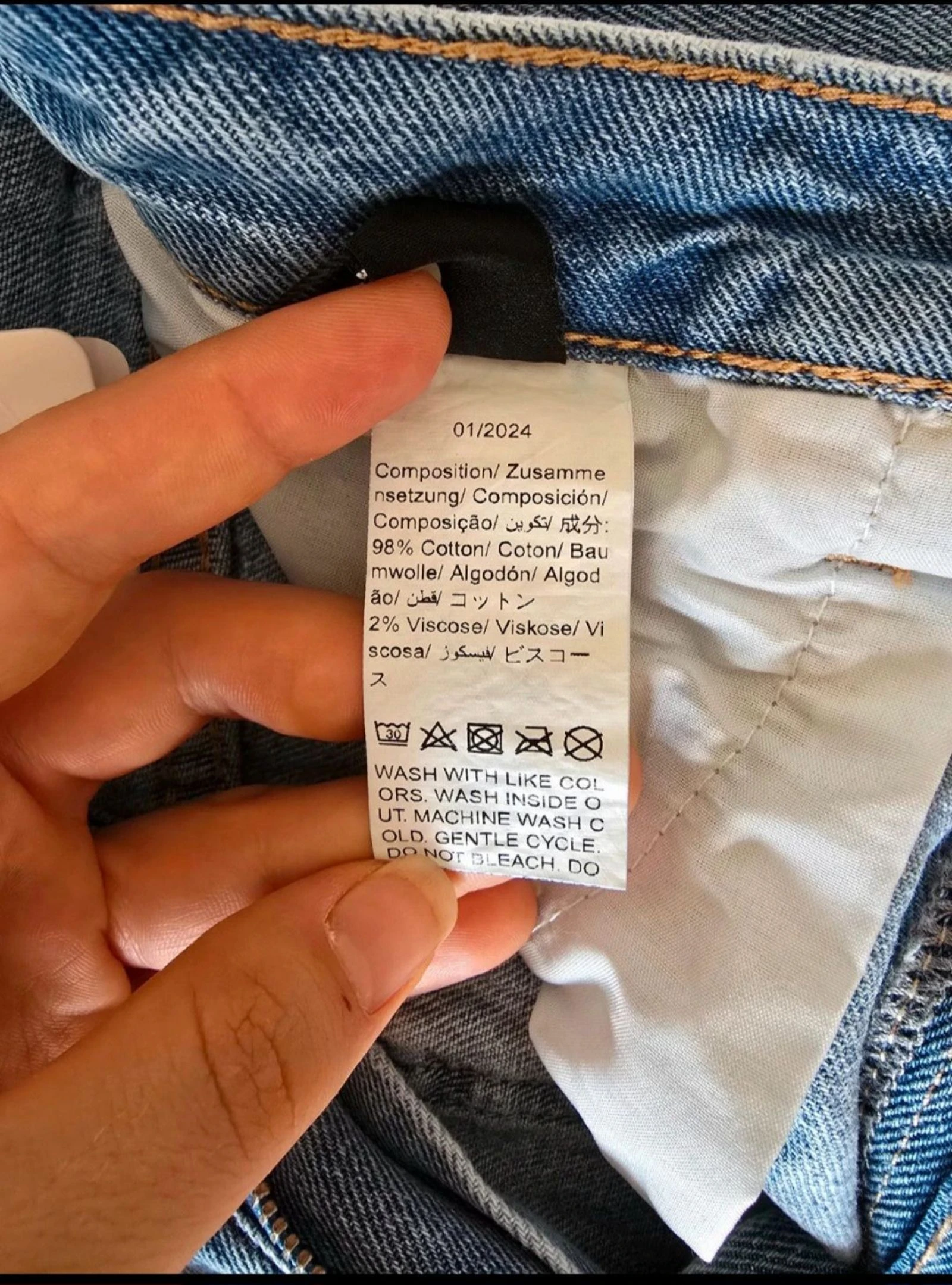 DAZY Shorts Jeans Azul Claro Cintura Alta Bainha Desfiada Verão Casual Festival Tamanho M – photo 4